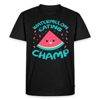 Watermelon Melon Summer Fruit Vegan Gift - Men's Premium Organic T-Shirt - black - Front - Nico (187cm)
