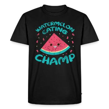 Watermelon - Men's Premium Organic T-Shirt - black - Front - Nico (187cm)