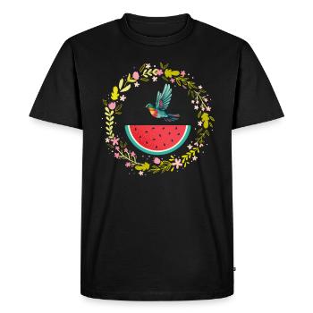 Watermelon Melon Summer Fruit Vegan Gift - Men's Premium Organic T-Shirt - black - Front - Nico (187cm)