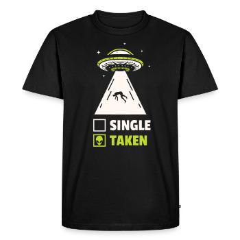Alien UFO Alien Galaxy Geschnek - Men's Premium Organic T-Shirt - black - Front - Nico (187cm)