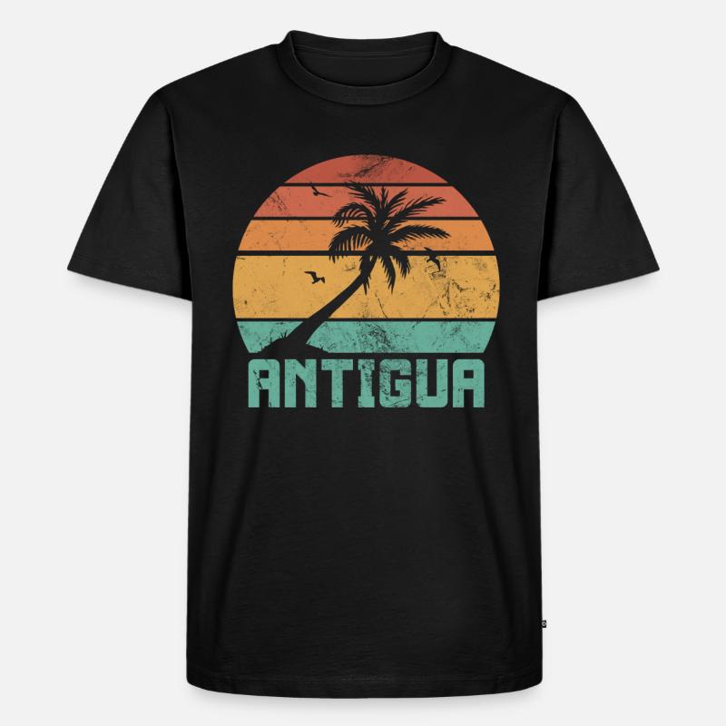 Antigua - Männer Premium Bio T-Shirt - Schwarz