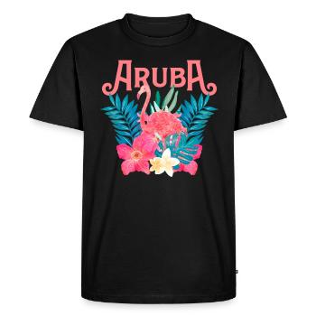 Aruba Caribbean Summer Ocean Beach Gift - Men's Premium Organic T-Shirt - black - Front - Nico (187cm)