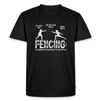 Fencing - Men's Premium Organic T-Shirt - black - Front - Nico (187cm)
