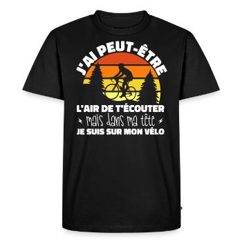 Cycling In My Head I'm On My Bike Humor - Men's Premium Organic T-Shirt - black - Front - Nico (187cm)