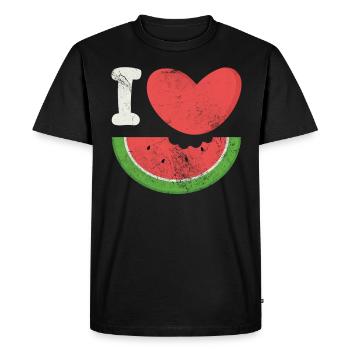 Watermelon - Men's Premium Organic T-Shirt - black - Front - Nico (187cm)