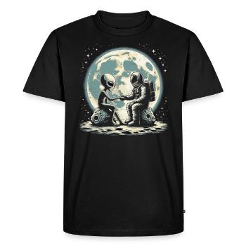 Étranger - T-shirt Premium bio Homme - noir - Devant - Nico (187cm)