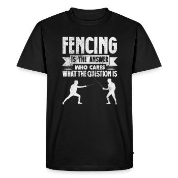 Fencing - Men's Premium Organic T-Shirt - black - Front - Nico (187cm)