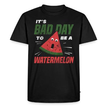 Watermelon - Men's Premium Organic T-Shirt - black - Front - Nico (187cm)