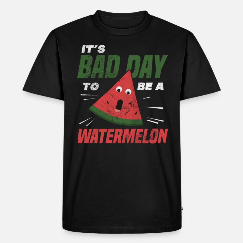 Wassermelone - Männer Premium Bio T-Shirt - Schwarz