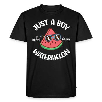 Watermelon Melon Summer Fruit Vegan Gift - Men's Premium Organic T-Shirt - black - Front - Nico (187cm)