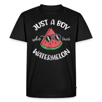 Watermelon - Men's Premium Organic T-Shirt - black - Front - Nico (187cm)