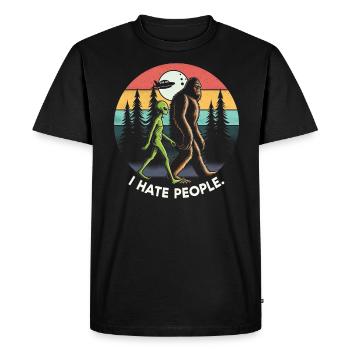 Alien UFO Alien Galaxy Geschnek - Men's Premium Organic T-Shirt - black - Front - Nico (187cm)