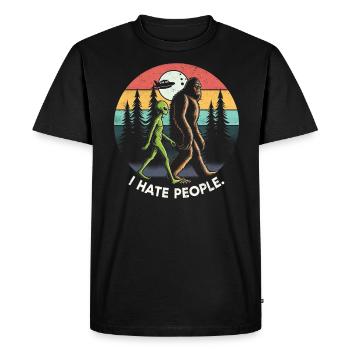 Étranger - T-shirt Premium bio Homme - noir - Devant - Nico (187cm)