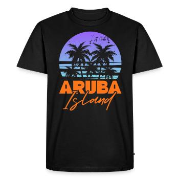 Aruba Caribbean Summer Ocean Beach Gift - Men's Premium Organic T-Shirt - black - Front - Nico (187cm)