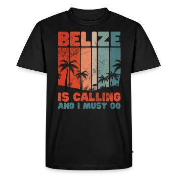 Belize - Men's Premium Organic T-Shirt - black - Front - Nico (187cm)