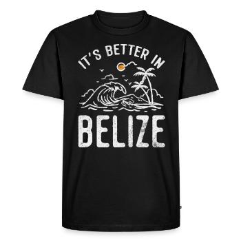 Belize - Men's Premium Organic T-Shirt - black - Front - Nico (187cm)