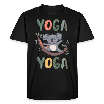 Yoga Koala - Men's Premium Organic T-Shirt - black - Front - Nico (187cm)