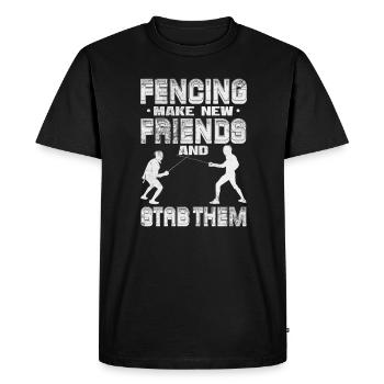 Fencing - Men's Premium Organic T-Shirt - black - Front - Nico (187cm)