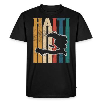 Haïti - T-shirt Premium bio Homme - noir - Devant - Nico (187cm)