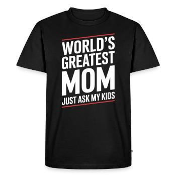 Maman Mère Fête des Mères - T-shirt Premium bio Homme - noir - Devant - Nico (187cm)