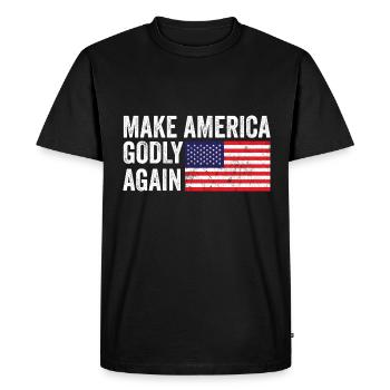 Make America Godly Again Love God's Faith - Men's Premium Organic T-Shirt - black - Front - Nico (187cm)