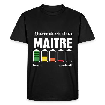 Funny Teacher End Of School Year - Men's Premium Organic T-Shirt - black - Front - Nico (187cm)