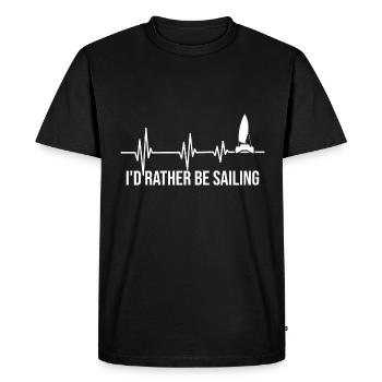 Capitaine de catamaran Je préférerais catamaran à voile - T-shirt Premium bio Homme - noir - Devant - Nico (187cm)