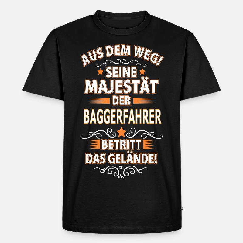 BAGGERFAHRER - Männer Premium Bio T-Shirt - Schwarz