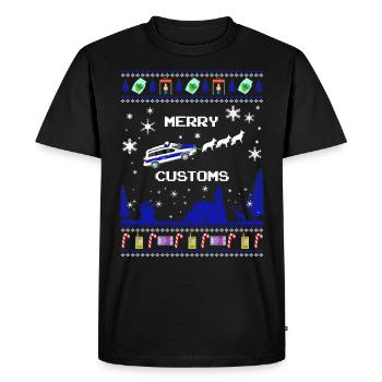 Inch Xmas blue - Men's Premium Organic T-Shirt - black - Front - Nico (187cm)