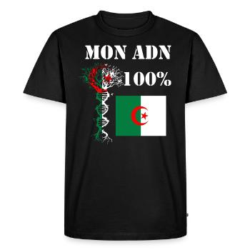 Mon adn 100% Algérienne - T-shirt Premium bio Homme - noir - Devant - Nico (187cm)