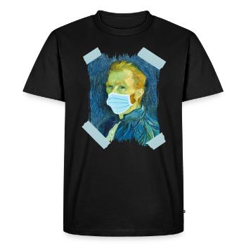 VAN GOGH SELF-PORTRAIT ART CORONA COVID GECHENK - Men's Premium Organic T-Shirt - black - Front - Nico (187cm)