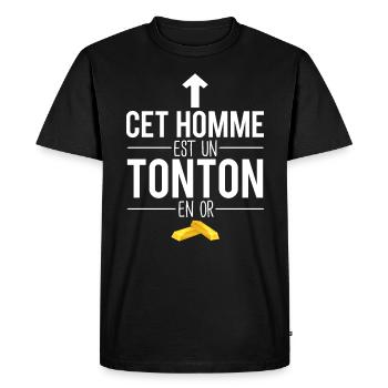 Cet homme est un tonton en or meilleur tonton - T-shirt Premium bio Homme - noir - Devant - Nico (187cm)