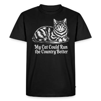Mon Chat Gouvernerait Mieux Le Pays - T-shirt Premium bio Homme - noir - Devant - Nico (187cm)