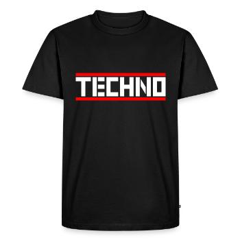 Techno - T-shirt Premium bio Homme - noir - Devant - Nico (187cm)