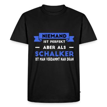 Schalker Schalke Gelsenkirchen Ruhrpott Fans - Männer Premium Bio T-Shirt - Schwarz - Vorne - Nico (187cm)
