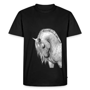 white horse head t-shirt gift Love of horses - Men's Premium Organic T-Shirt - black - Front - Nico (187cm)