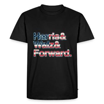Kamala Harris & Tim Walz 2024 Support Shirt - Men's Premium Organic T-Shirt - black - Front - Nico (187cm)