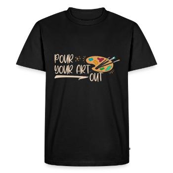 Professeur d’art Drôle de dicteur Cours d’art Cours d’art - T-shirt Premium bio Homme - noir - Devant - Nico (187cm)