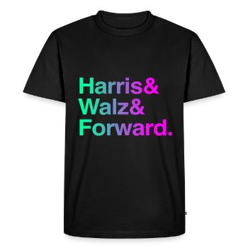 Kamala Harris & Tim Walz 2024 Support Shirt - Men's Premium Organic T-Shirt - black - Front - Nico (187cm)
