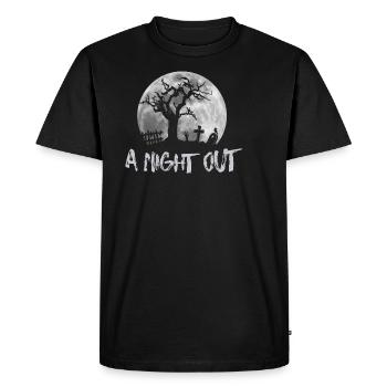 Vollmond Friedhof Zombie Hand ausgehen unterwegs - Männer Premium Bio T-Shirt - Schwarz - Vorne - Nico (187cm)
