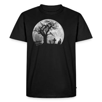 zombie lune Cimetière de l'épidémie tombe - T-shirt Premium bio Homme - noir - Devant - Nico (187cm)
