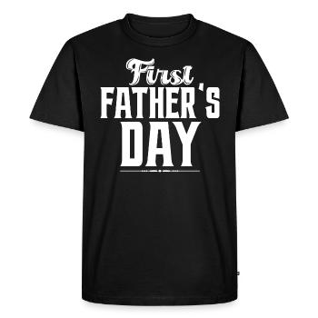 Première Fête Des Pères Papa - T-shirt Premium bio Homme - noir - Devant - Nico (187cm)
