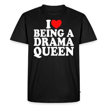 J'adore Drama J'aime Être Une Drama Queen - T-shirt Premium bio Homme - noir - Devant - Nico (187cm)