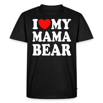 J'aime Ma Maman Ours - J'adore Ma Maman Ours - T-shirt Premium bio Homme - noir - Devant - Nico (187cm)