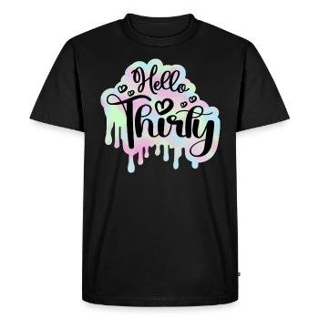 Célébrer 30ème Anniversaire Femme 30 Ans Tie Dye - T-shirt Premium bio Homme - noir - Devant - Nico (187cm)