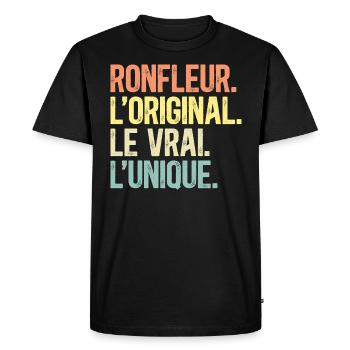 L'Original Le Vrai L'Unique Homme Ronfleur - T-shirt Premium bio Homme - noir - Devant - Nico (187cm)