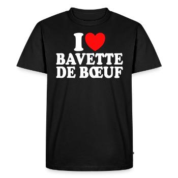 Boucher I Love Bavette De Boeuf - T-shirt Premium bio Homme - noir - Devant - Nico (187cm)