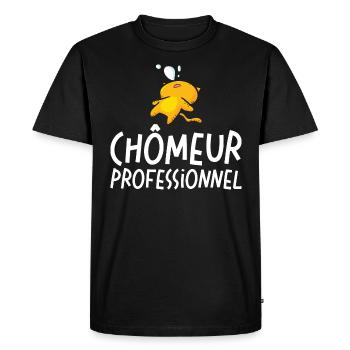 Homme Chômeur Professionnel - T-shirt Premium bio Homme - noir - Devant - Nico (187cm)