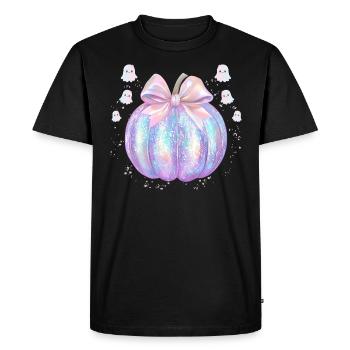Citrouille Disco Rétro Halloween - T-shirt Premium bio Homme - noir - Devant - Nico (187cm)