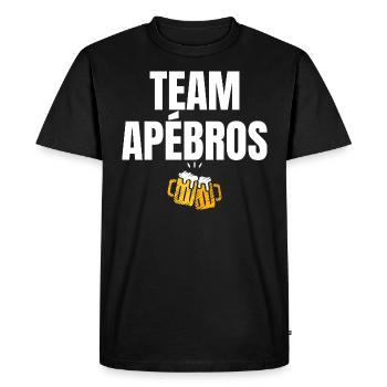 Team Apébros Apéro Humour - T-shirt Premium bio Homme - noir - Devant - Nico (187cm)